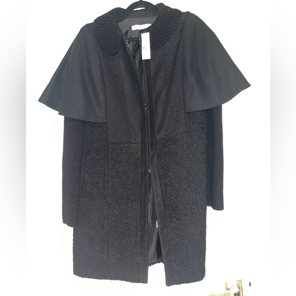 Elegant Black Women's Poncho Style Coat